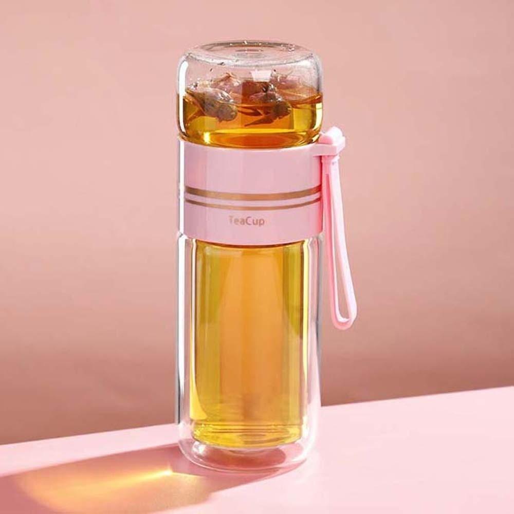 Round Mouth 450ML Tea Bottle Borosilicate Glass Handhold Portable Bottle  Business Gift