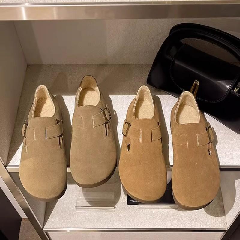 Shoes women's velvet autumn and winter new all-inclusive one-pedal soft-soled beanie shoes lamb wool cotton shoes