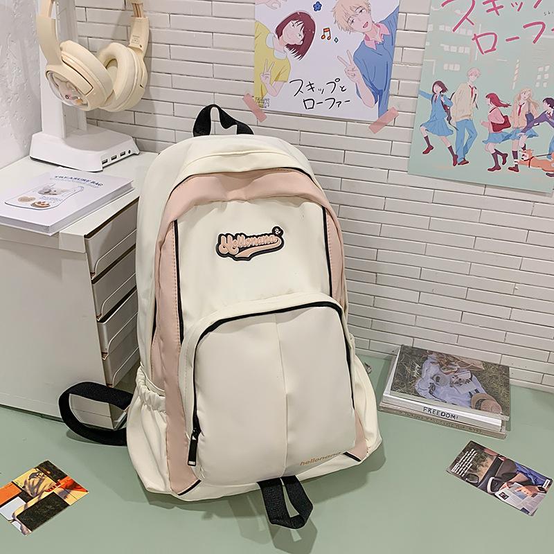 

Школьный рюкзак 2025 новый дизайн для нишевых старшеклассников, школьный рюкзак высокой ценности, простой универсальный контрастного цвета, американский ретро-рюкзак