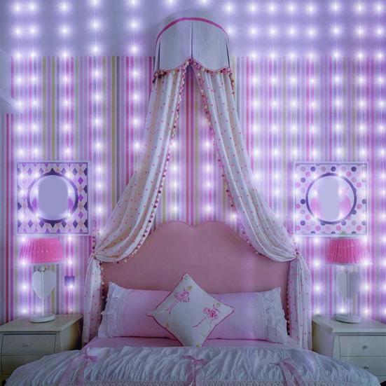 Pleasure Holiday 100LED 3x1Meter Curtain Strings Light USB 8-Mode Fairy Lamp with Remote Control