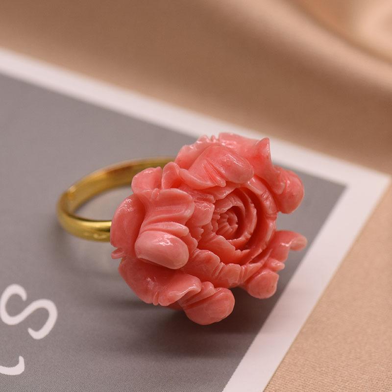 Pearl Ring Niche Retro High-end Flower Light Luxury Niche Ring Cool Style Elegant Accessory