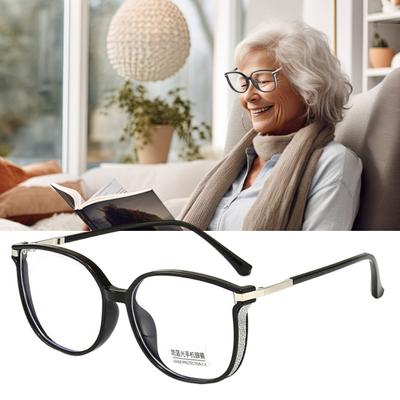 Women Reading Glasses Anti-Blue Light Strong Hinge Anti-slip Smooth Eye Protection Waterproof Anti-scratch Elastic Shiny Decor Bifocal Reading Glasses