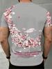 2026 Summer Style V-Neck T-Shirt Street Casual Fashion Comfortable Soft Breathable 3D Flower Pattern Print