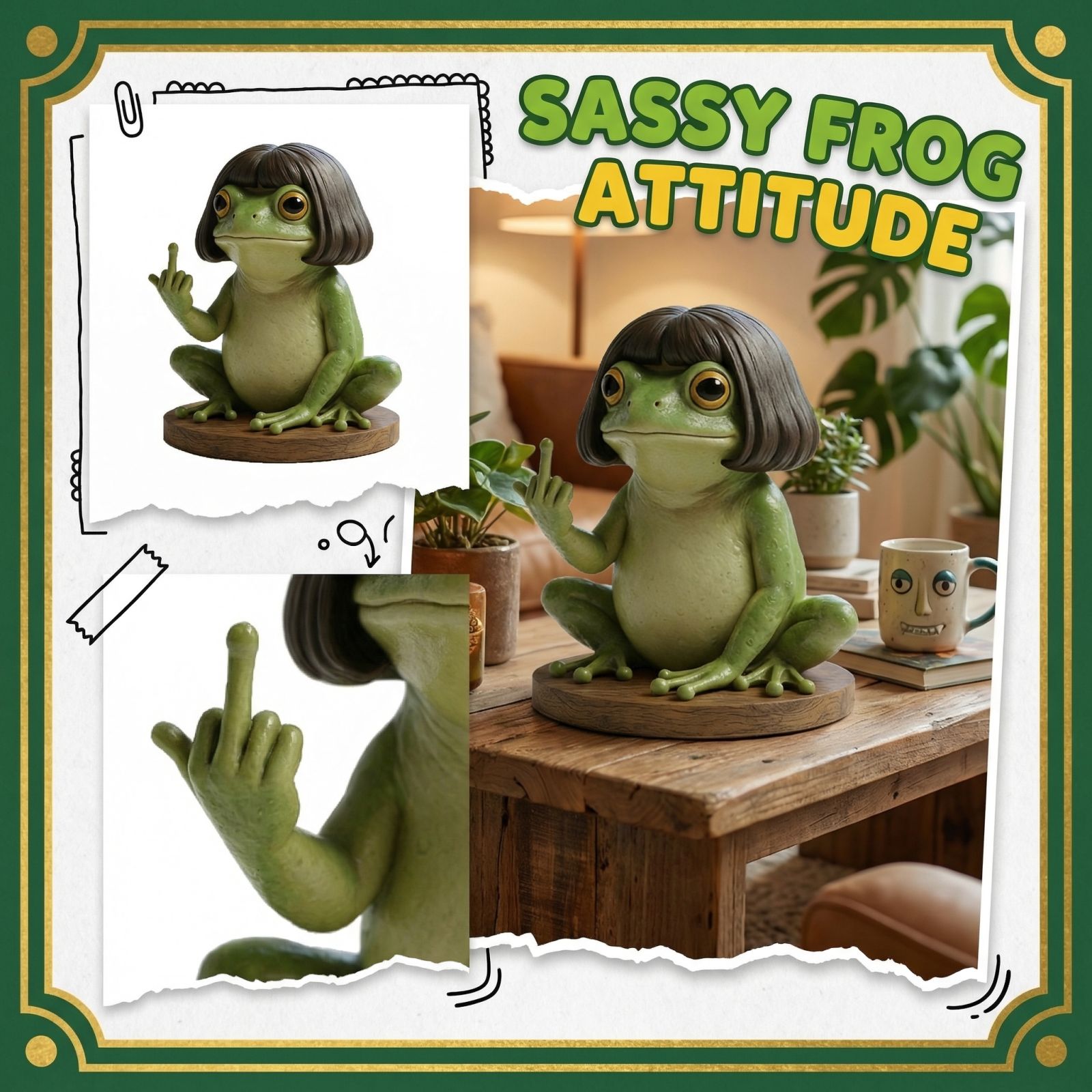 

Unique Decorative Item, Middle Finger Desktop Ornament, Fun Gift, Resin Figurine Collectible. One Size