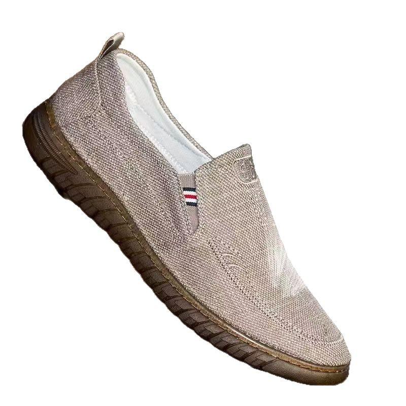 Cloth shoes walking shoes soft sole injection molding sole linen walking shoes breathable shoes
