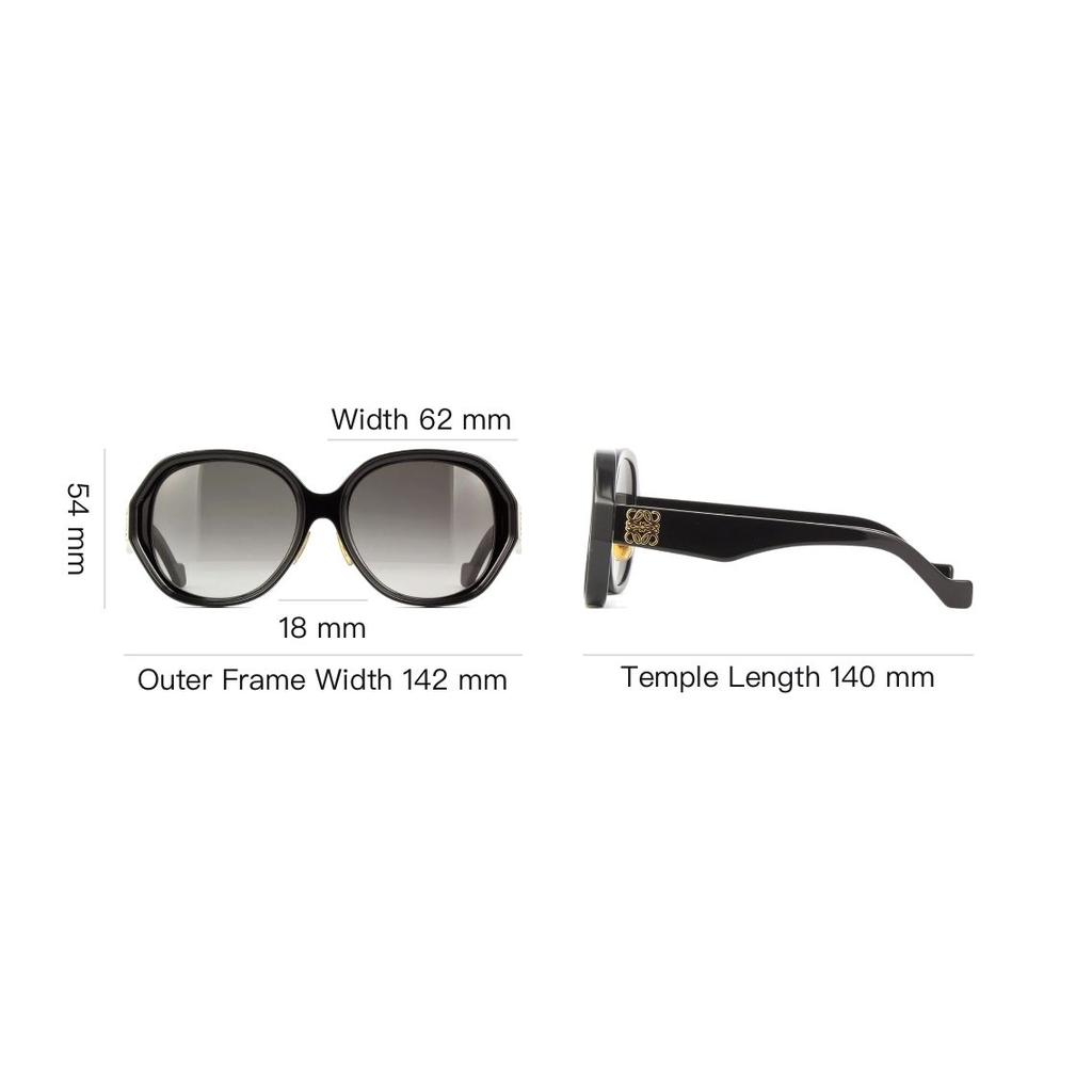 Loewe Windproof Sun Protection Irregular Shape Sunglasses Women Sunglasses Black LW40080U