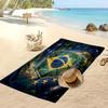 Brasilien Fußball Druck Strandtuch Schnelltrocknend Super Saugfähig Weiches Badetuch zum Schwimmen Strand Reisen Fan Souvenir Geschenk