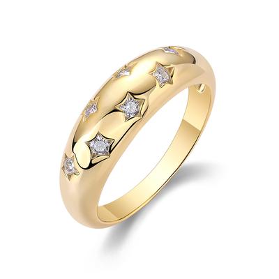 925 Silver Gold Ring Women'S Light Luxury High-End Ins Wind Moissanite Ring