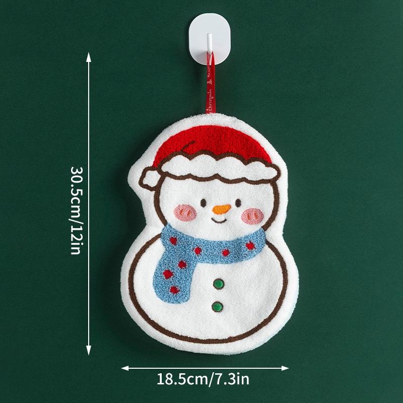 Christmas Decoration Hand Towels Coral Fleece Bathroom Wash Hand Cloth for Kid Kitchen Cleaning Dishcloths  Xmas Gifts