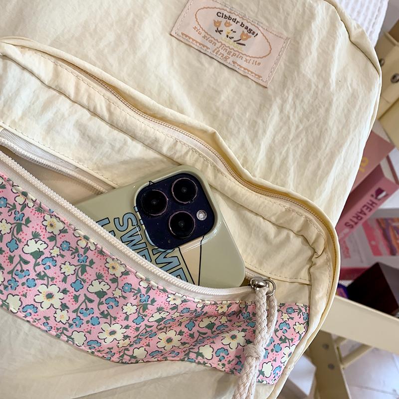 Рюкзак женский маленький цветочный лоскутный студенческий рюкзак большой емкости зелёный — фото 20