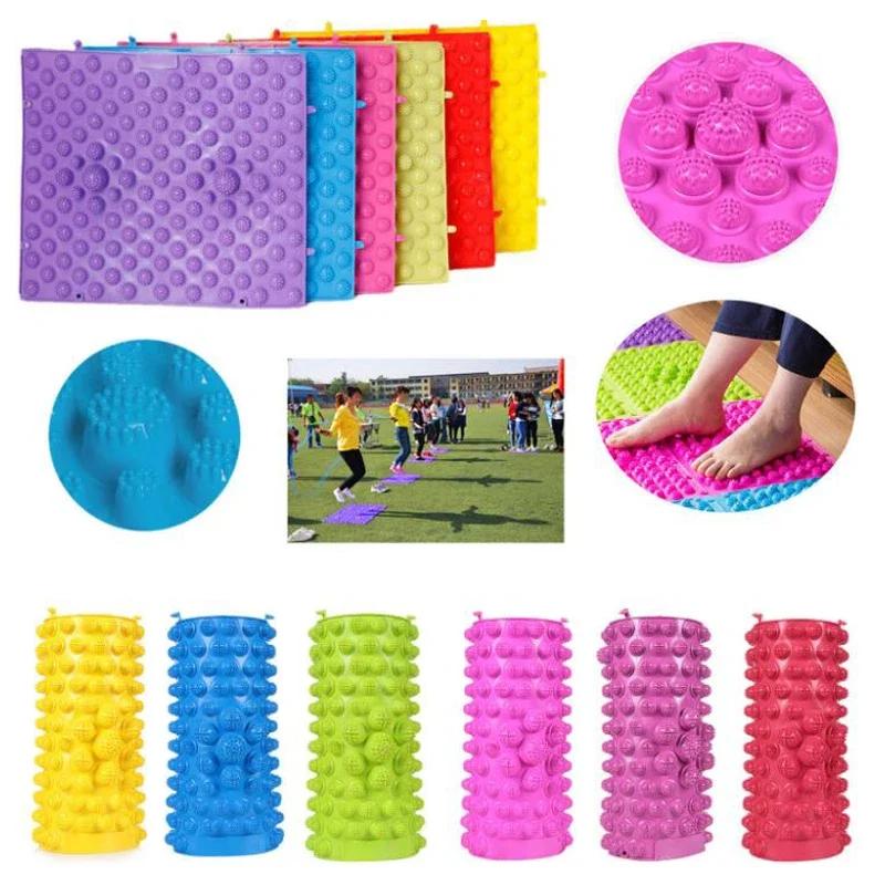6Pcs/Set Pressure Game Fitness Mat-Sensory Integration Toys Acupressure Therapy Foot Reflexology Walking Massage Play Floor Mat