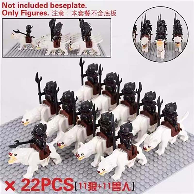Medieval Military Lord Of Elven Guard Army Orcs Figures Building Block Dwarves Warriors The Rings Children Mini Assembled gift