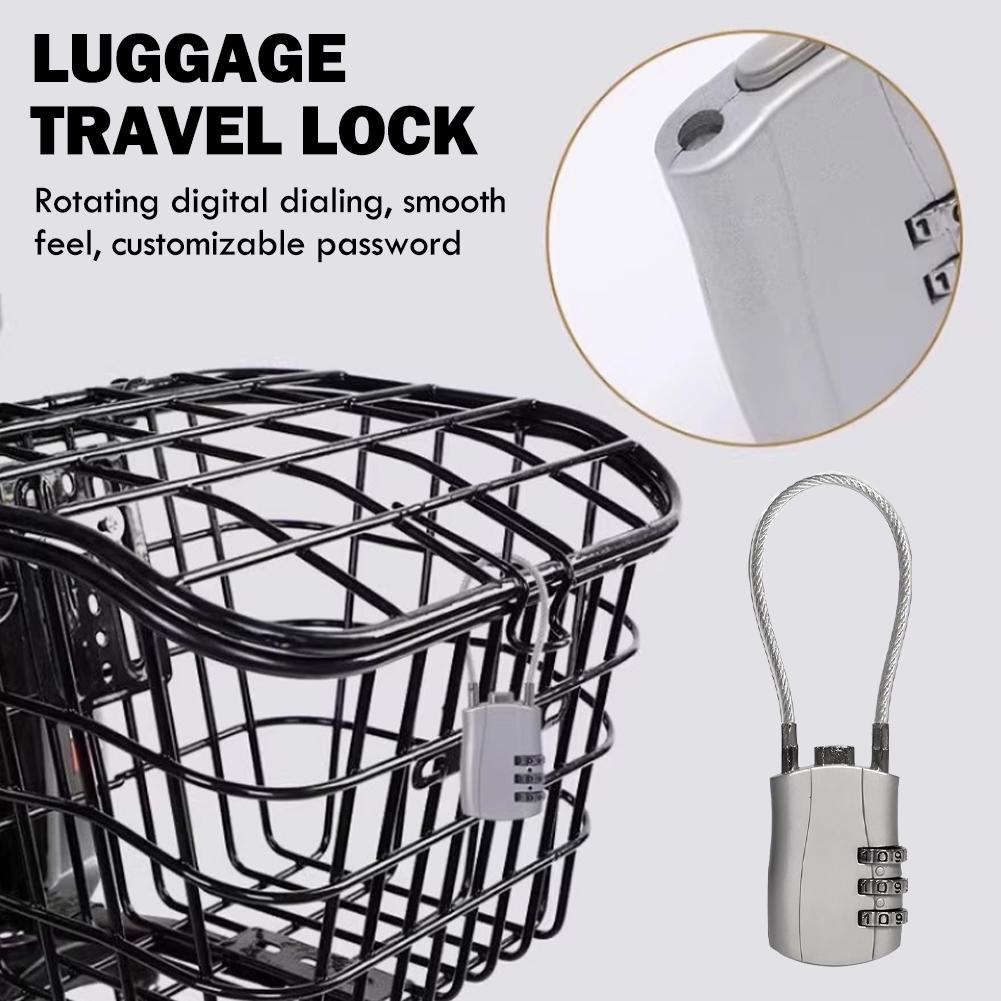 Zamek do kasku motocyklowego, Uniwersalny zamek szyfrowy 3-cyfrowy, Wysokie bezpieczeństwo, Zamek celny TSA, Zamek do kasku na plecak, Wózek, Bagaż