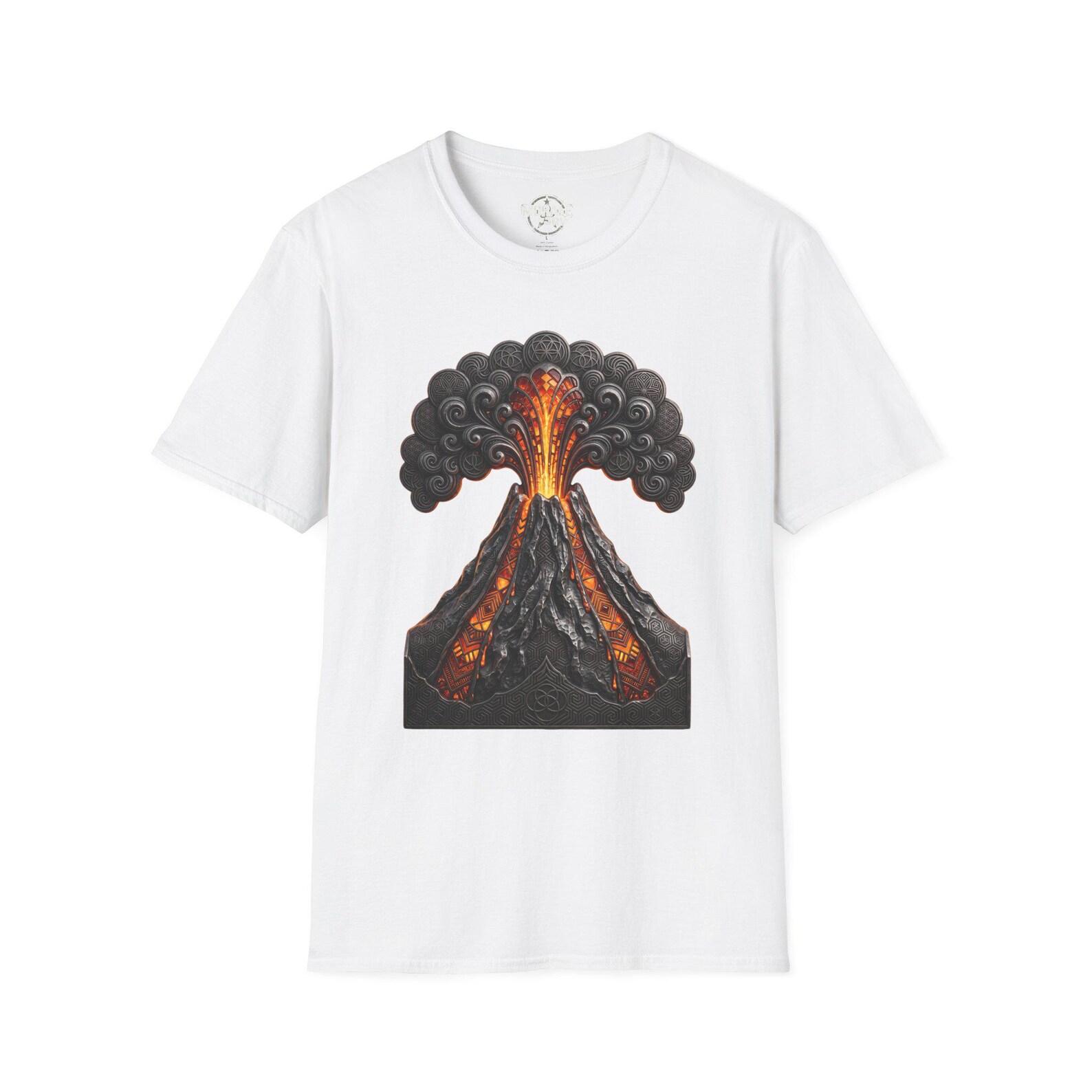 Erupting Volcano T-Shirt | Lava, Smoke, Volcanic Eruption Design 2XL
