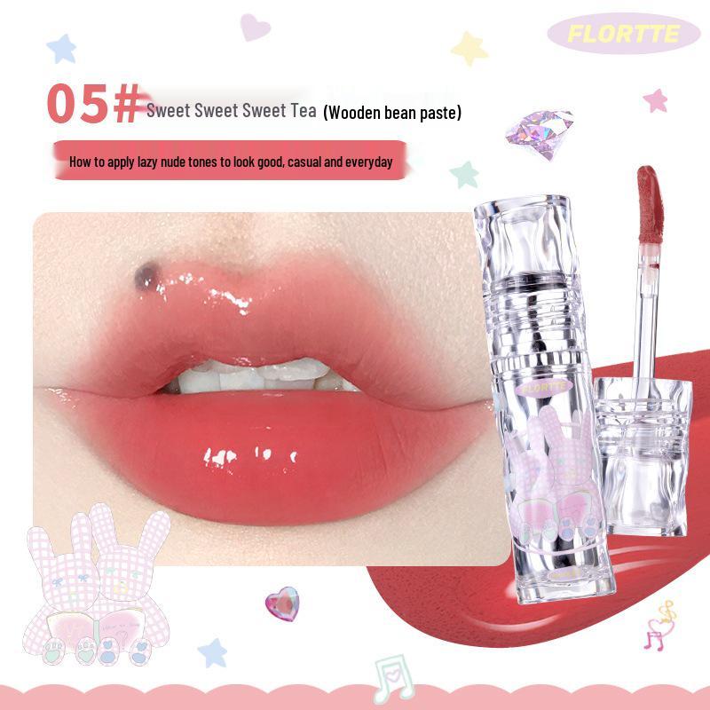 FLORTTE Girls' Dormitory Watery Light Lip Lacquer - So Beautifully Amelia: Transfer-resistant Mirror Gloss