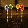 Solar Led Candy Cane Pathway Lamp 8 Modes Outdoor Lollipop Lights For Christmas New Year Holiday