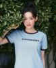 COVERNAT WOMAN Cooper Logo Ringer T-Shirt Dusty Blue