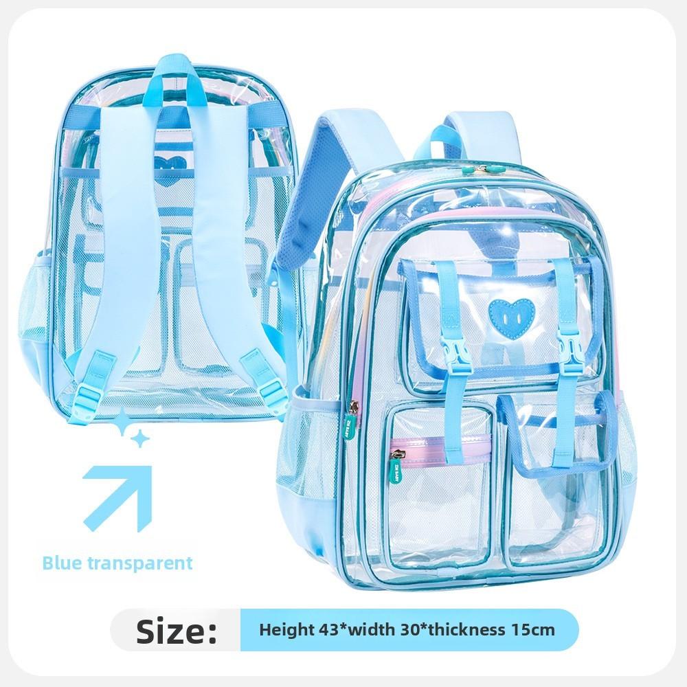 Transparent Jelly Backpack For Girls And Boys Pvc School Bag With Large Capacity For Kids And Teens