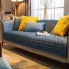 Modern Light Luxury Sofa Cushion Fabric Solid Wood Non-slip Solid Color Embroidered Leather Sofa Cover Cover Cushion