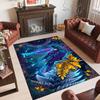 Cosmic Theme Crystal Velvet Floor Rug Personalized Custom Name Text Warm Carpet Home Decoration