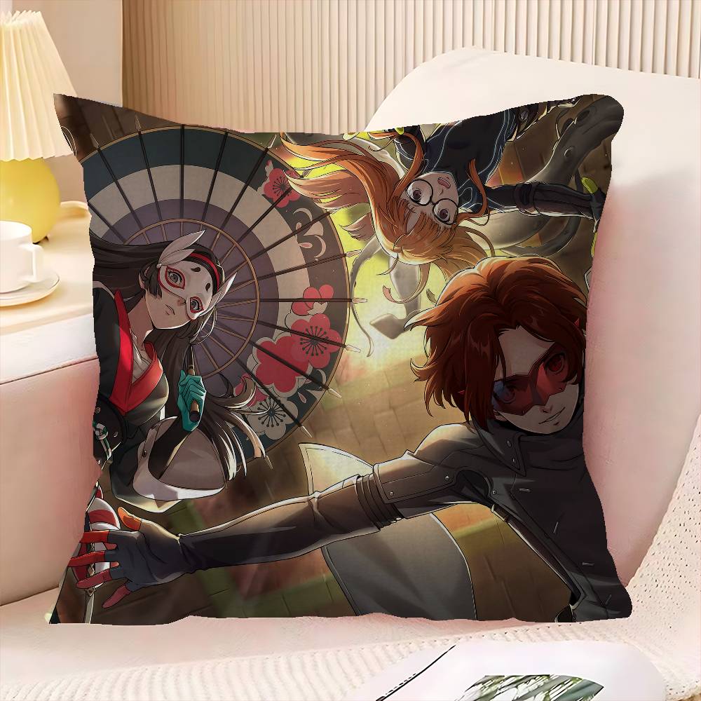 Hot Video P-Persona 5 Gaming Cushion Cover Pillowcase Upholstery Sofa Throw Pillow Home Decor Pillowcas