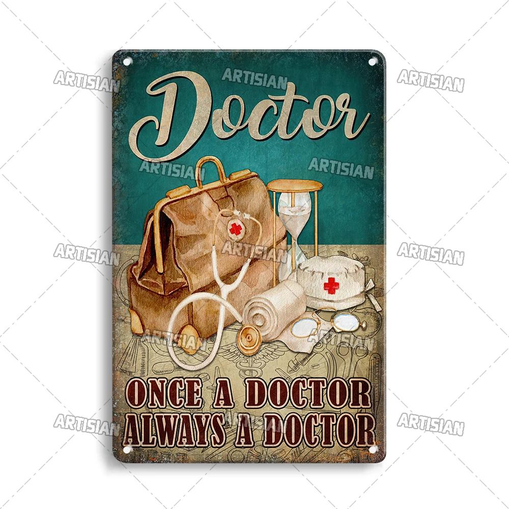 ARTISIAN Weathered Doctor Metal Poster Vintage Metal Tin Sign Man Cave Garage Wall Decorative Home Metal Plaque Art Metal Sign