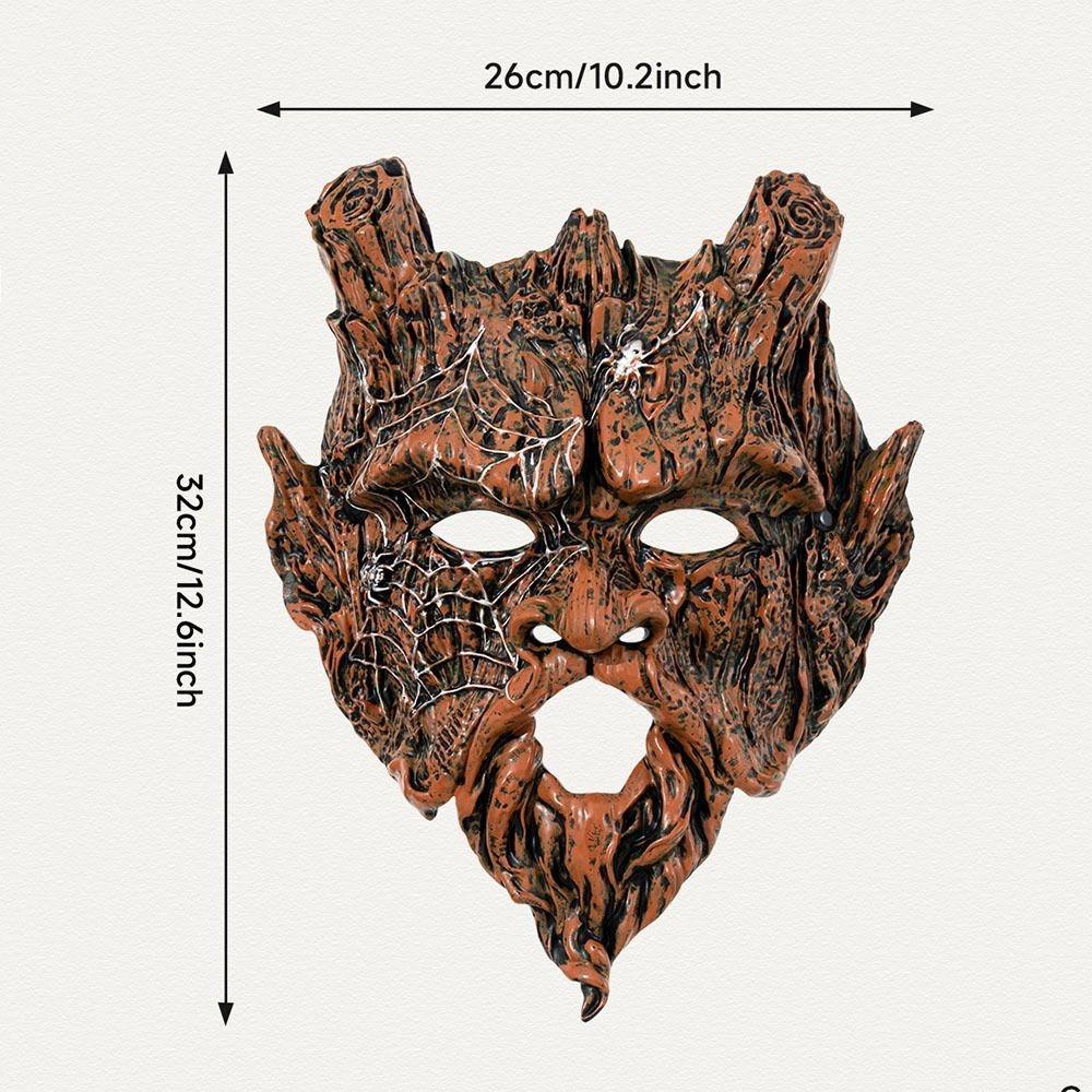 Breathable Halloween Tree Demon Mask Spider Web Pattern Tree Monster Mask Tree Man Mask Carnival