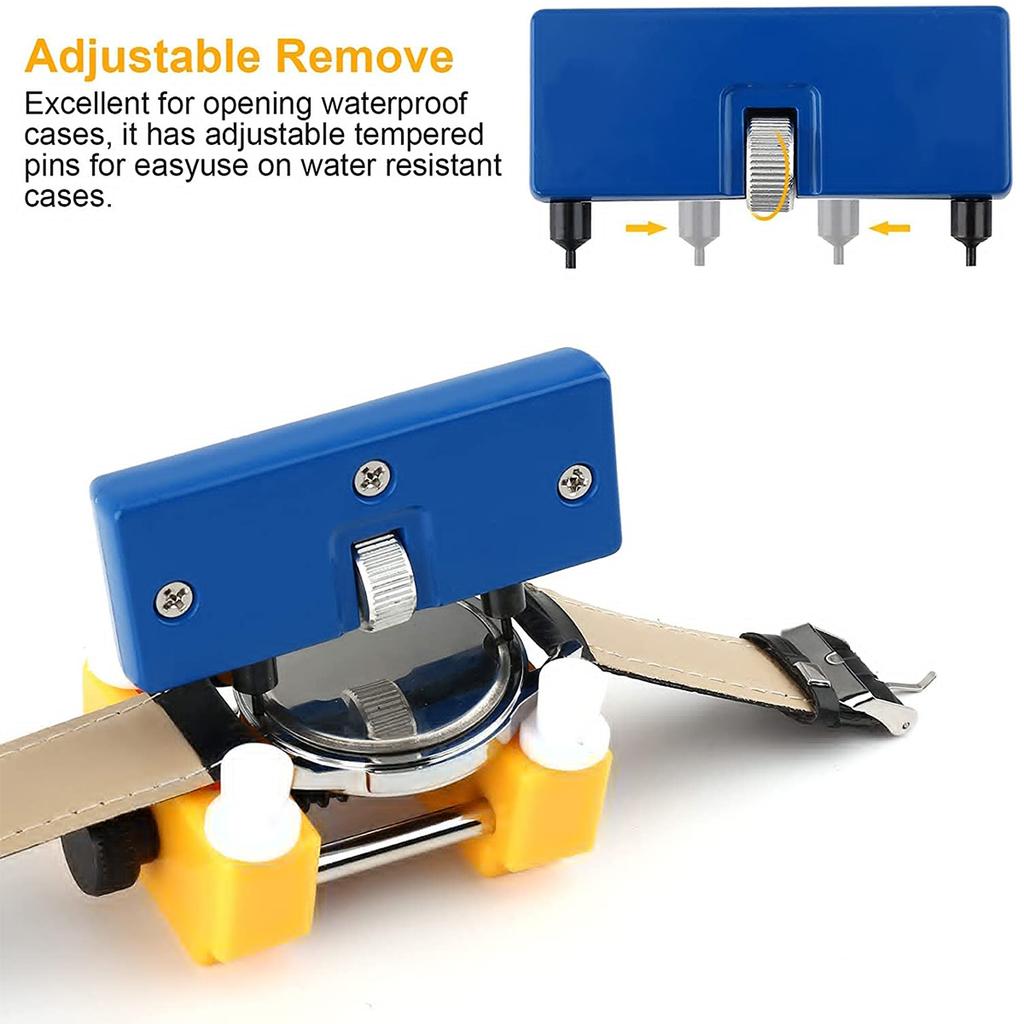 9Pcs Watch Battery Band Replacement Kit Rotate Open Watch Back Remover with Opening Knife Pry Screwdriver for Home Repair Shop