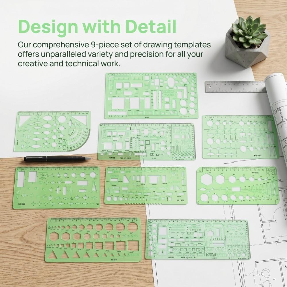 6 Sets Architecture Draft Template Rulers DIY Craft Template  General Drawing Creation