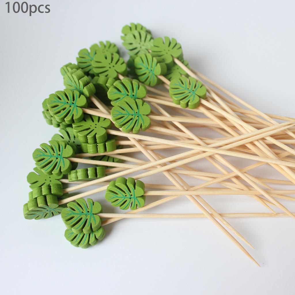 100 pcs Disposable Fruit Pick Bamboo Pick Flower Pick Fruit Fork Sushi Pick Snack Pick