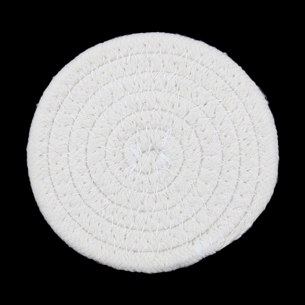 11cm 4.3 '' Table Mat Braided Cotton Round Rug Carpet Cut Kitchen Accessories