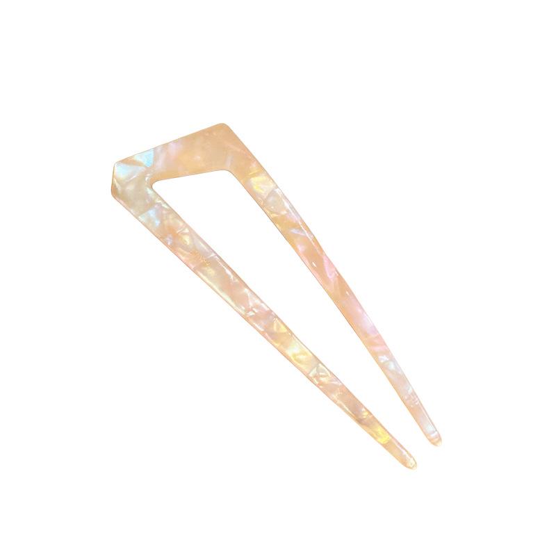 New Gold Label Acetate U-Shaped Hairpin – Elegant Chinese Style Bun Accessory