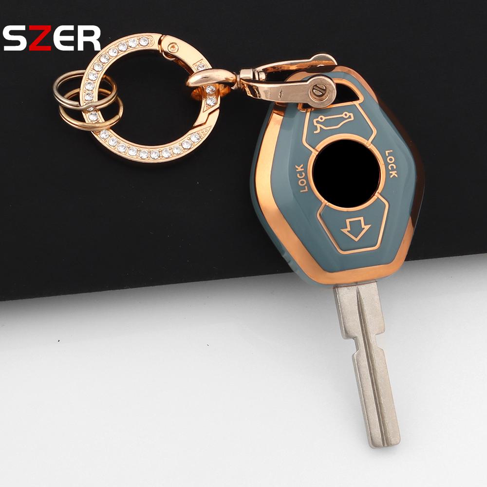 For Bmw Ews X3 X5 Z3 Z4 1 3 5 7 Series E38 E39 E46 Fashion Tpu Car Key Case Cover Protected Shell Fob Keychain Accessories