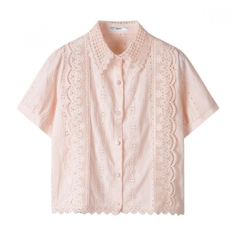 Ggpx Collar Neck Lace Button Shirt  Gp6sh014f 