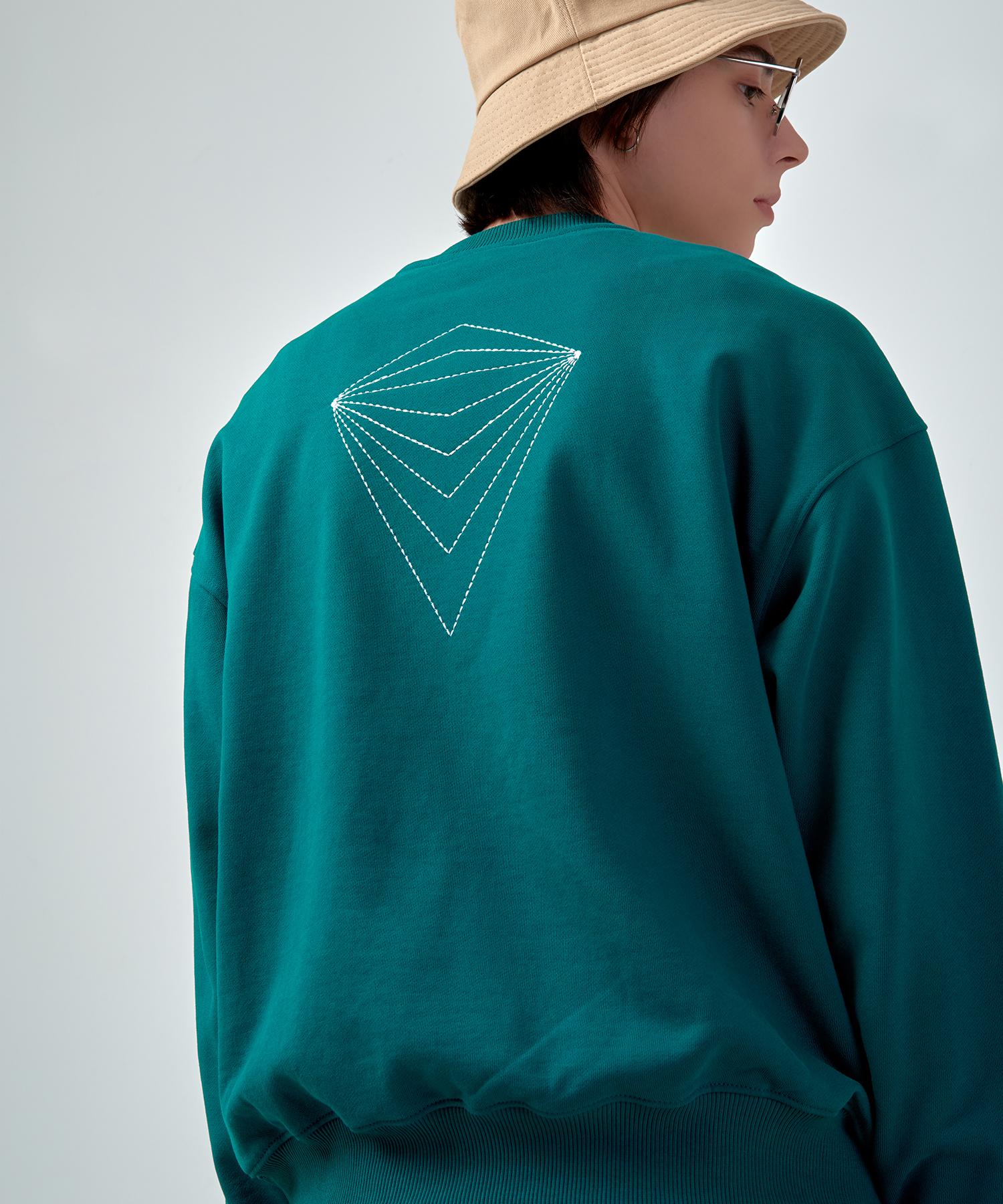 Ssql Унисекс Вышитая Толстовка Van_01_Зеленый_Большой Dark Green/Large