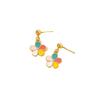 Chic Colorful Flower Earrings Exquisite Plated Alloy Women's Accessories