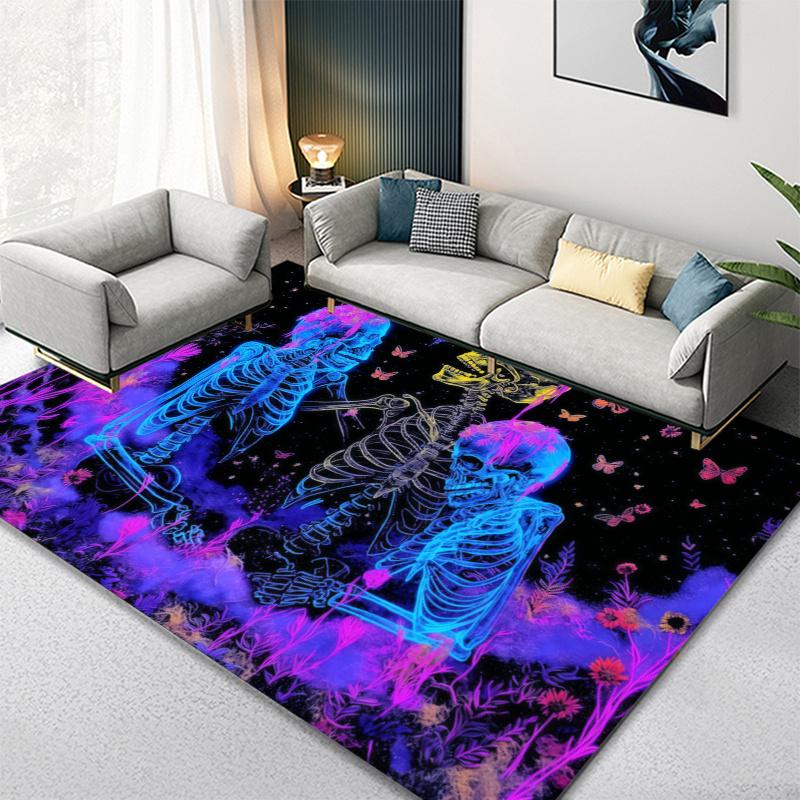 Love u to the Death Skull ( Carpet Rug for Living Room Bedroom Home Sofa Decoration,Kids play Non-slip Floor Mat