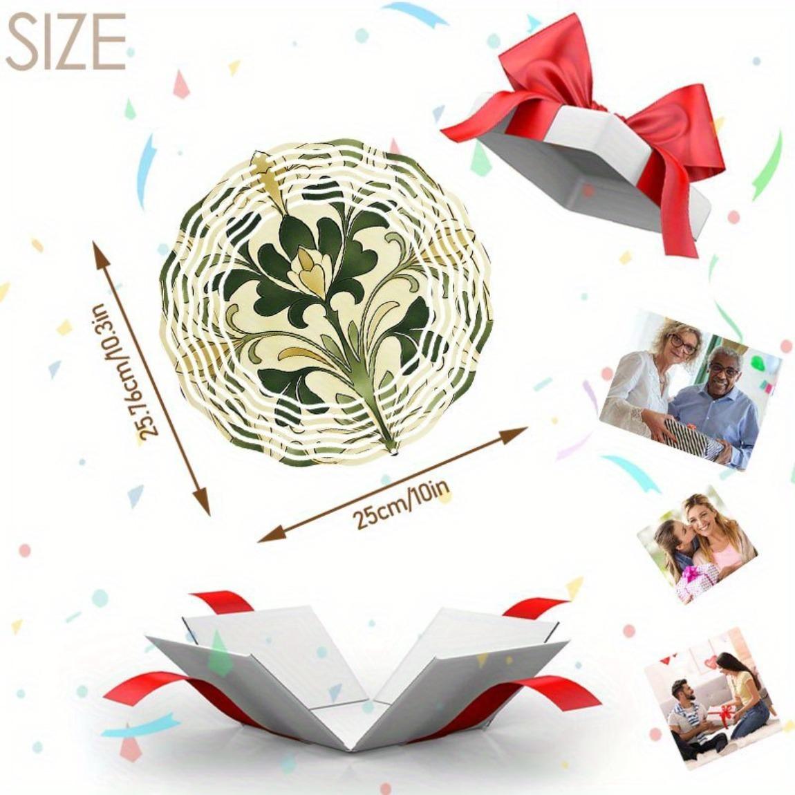 

Elegant Green Floral 3D Kinetic Wind Chime for Outdoor Garden Patio Balcony Decor Metal Art Hanging Wind Spinner No Battery Needed