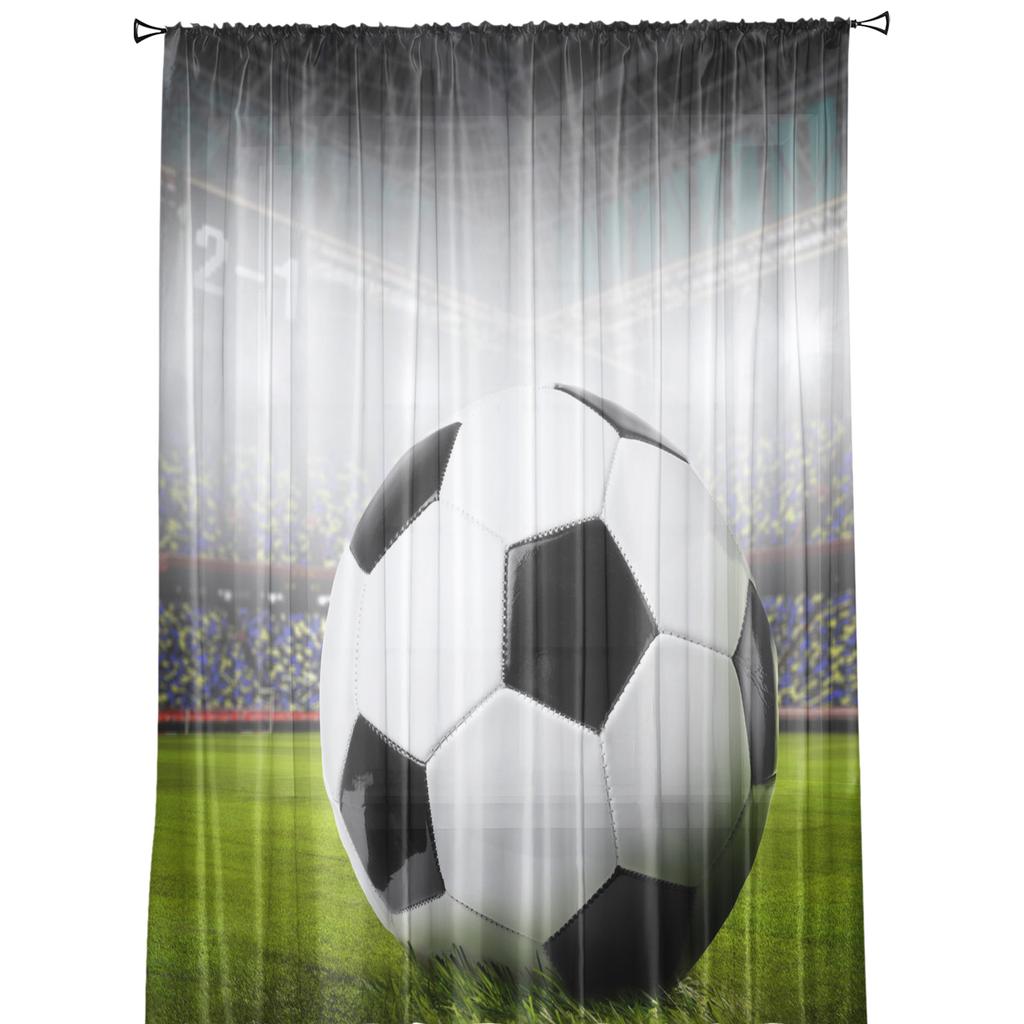 Fußballplatz Gras Sport Fußball Tüll Sheer Fenster Vorhänge Für Wohnzimmer Das Schlafzimmer Moderne Voile Organza Vorhänge Vorhänge