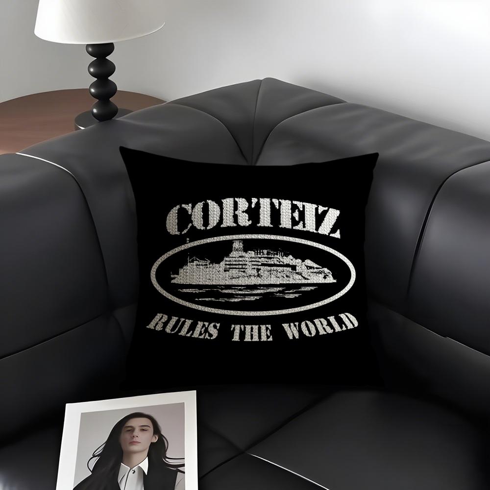 CCorteiz Brand Cushion Cover Natural Linen Organic Fabric DoubleSided Printing Sofa Home Decor Gift Pillow Case