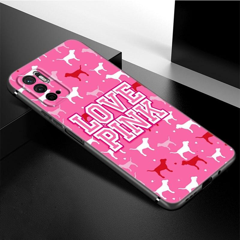 

Модный розовый чехол для телефона с любовью для Xiaomi Redmi Note 11 10 9 8 Pro 11T 5G 10T 10S 9S 9T 9i 9C 9A 8T, мягкий черный чехол из ТПУ Redmi 9