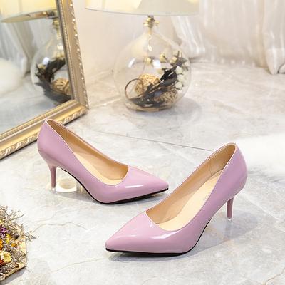 2025 Frühling neue europäische und amerikanische Mode Sandalen Stilettoabsatz flacher Ausschnitt Fußbedeckung Einzelne Schuhe spitz zulaufend Punkt Mode High Heels