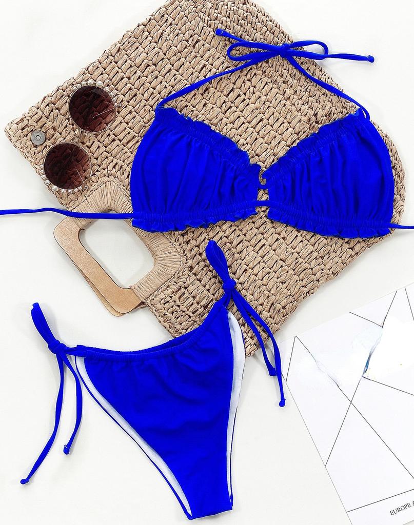 Dámské sexy plavky s rozděleným pasem a zavazováním na boku