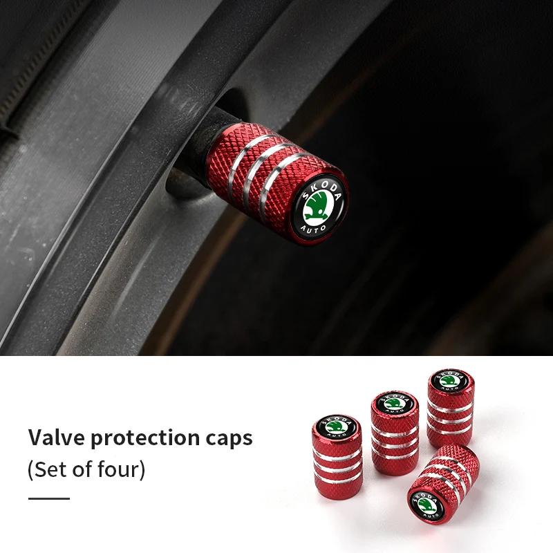 

Car Sticker 4pcs Knurling Car Wheel Tire Valve Dustproof Protection Cap For Skoda Roomster Citigo Enyaq VisionS Derivative Yeti