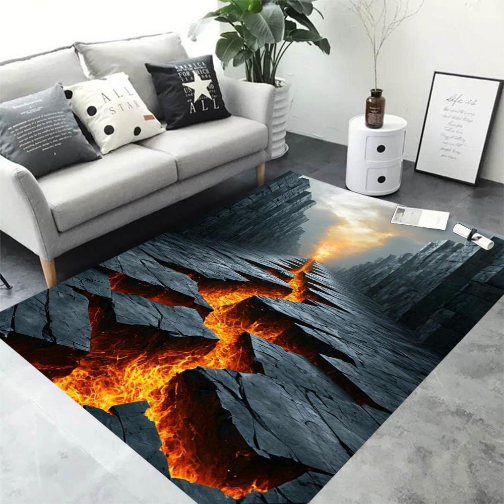 

3D Ковры Ковер Лава Магма для Декора Спальни Гостиной Большие Ковры Прикроватный Нескользящий Коврик Домашний Входной Коврик 40x60cm