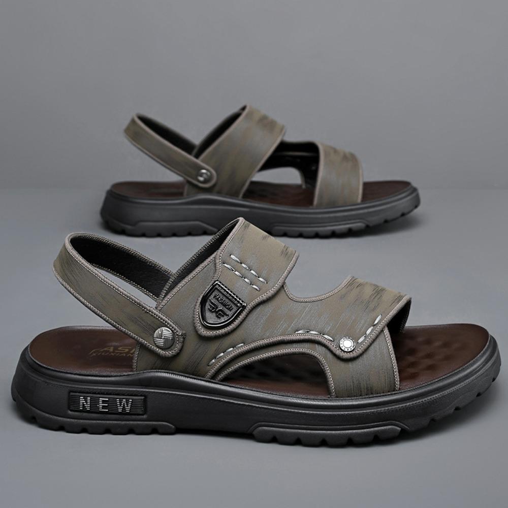 Men Sandals Thick Sole Comfortable Outdoor Slip on Shoes with Soft Latex Insole for Beach Walking