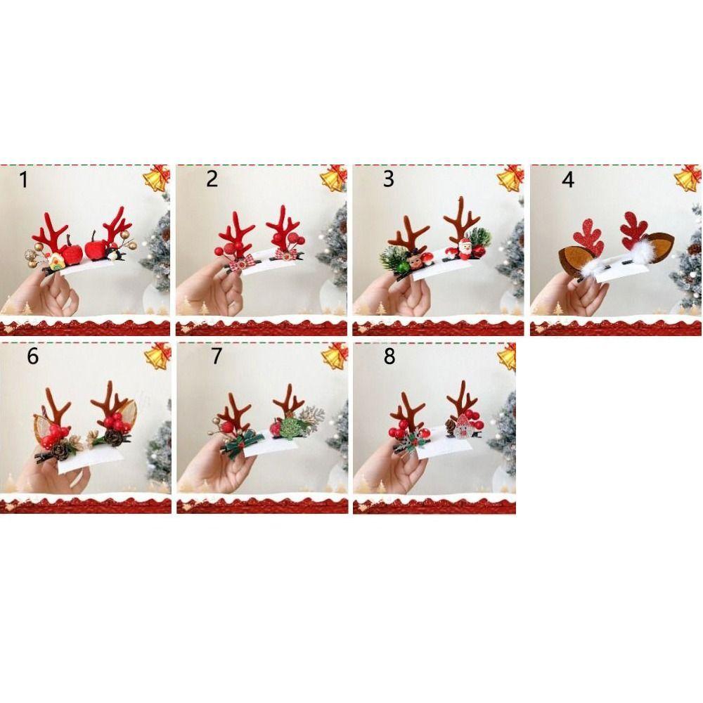 Kawaii Christmas Hair Clips Hair Accessories Cartoon Barrettes Hair Pin Antler Hairpin  Xmas