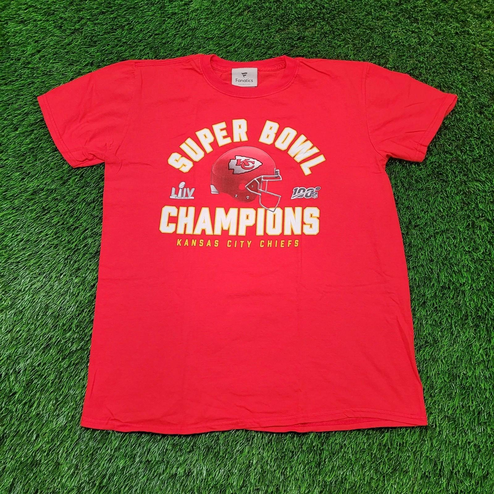 

Official Fanatics KC Chiefs Super Bowl LIV Champions T-Shirt Medium (Tag L) S