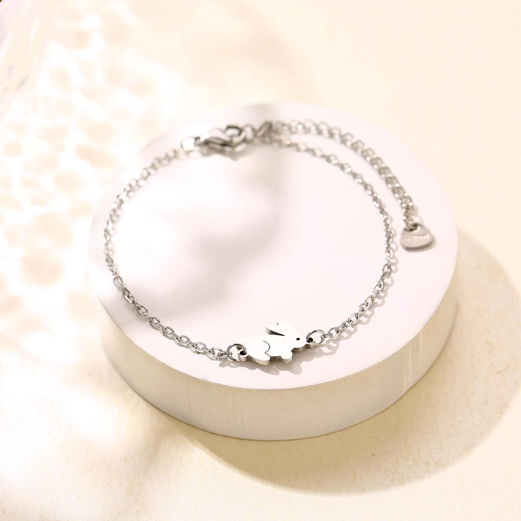 Stainless Steel Animal Fruit Bracelet - Kitten, Puppy, Strawberry Design