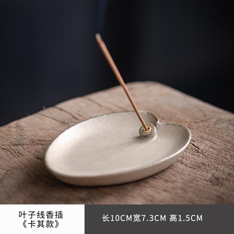 Chinesischer Keramik Blatt Räucherstäbchen Ofen Zuhause Arbeitszimmer Räucherhalter Aromatherapie Brenner Ofen Schreibtisch Dekoration Zubehör